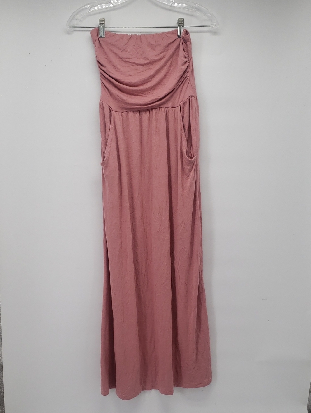 Pink Long Strapless Dress